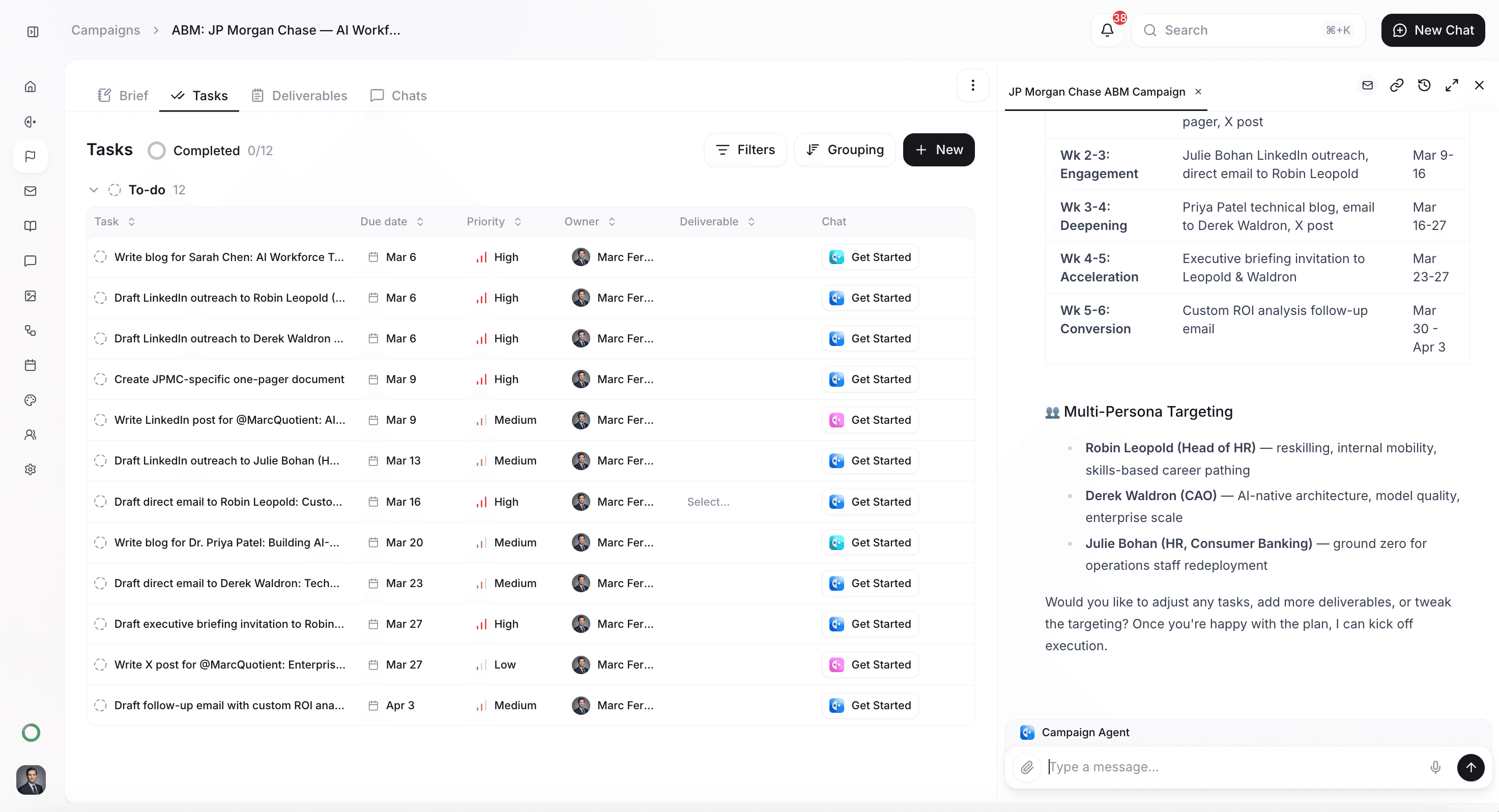 Create an ABM campaign for a specific prospect