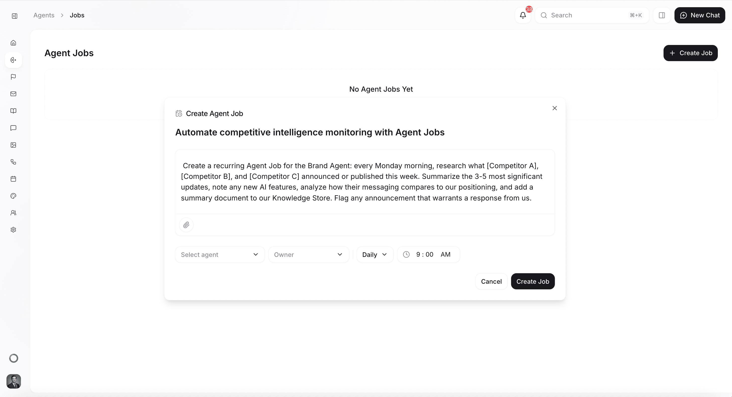 Automate competitive intelligence monitoring with Agent Jobs
