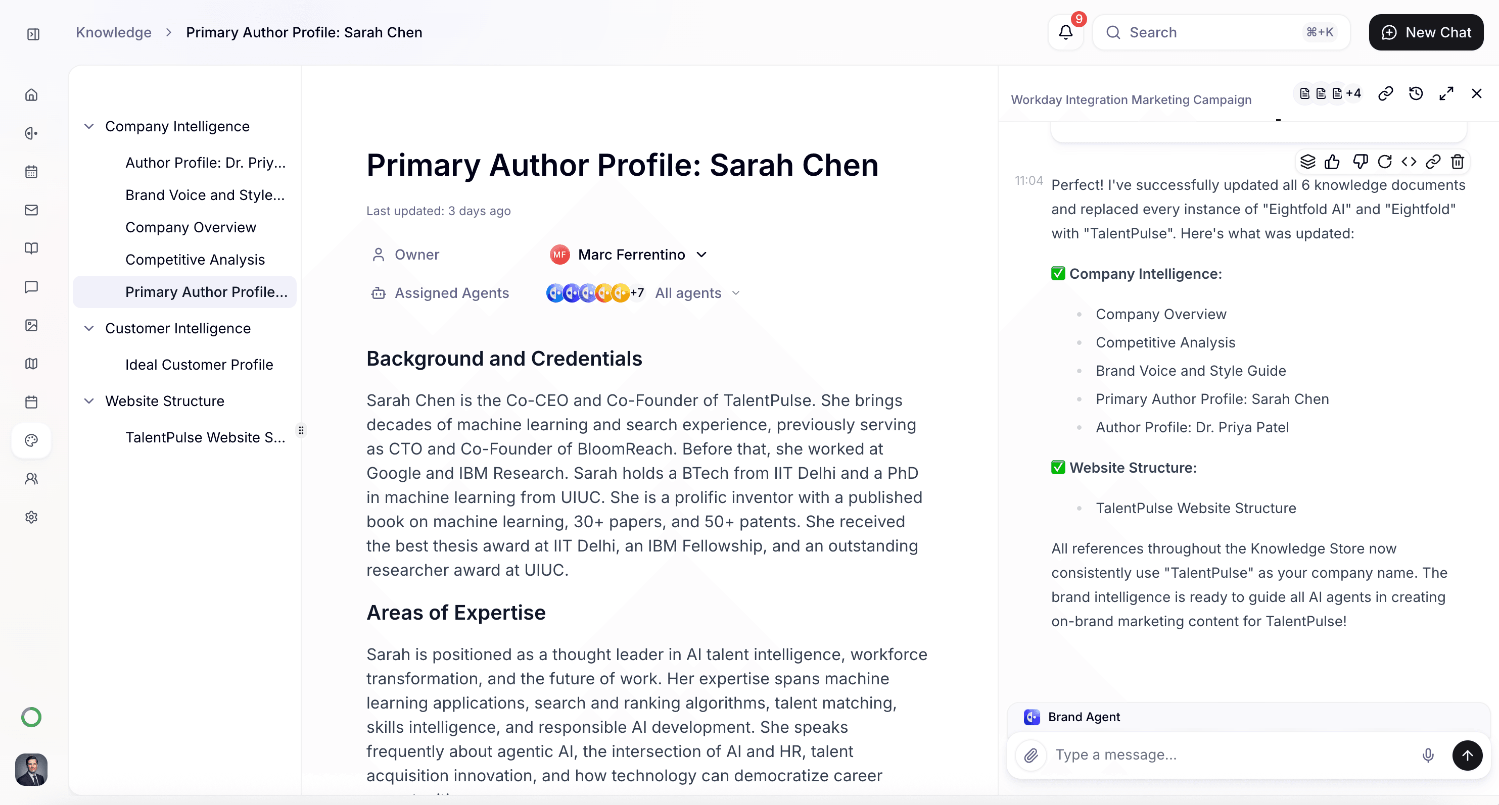 Set up founder or executive voice for marketing