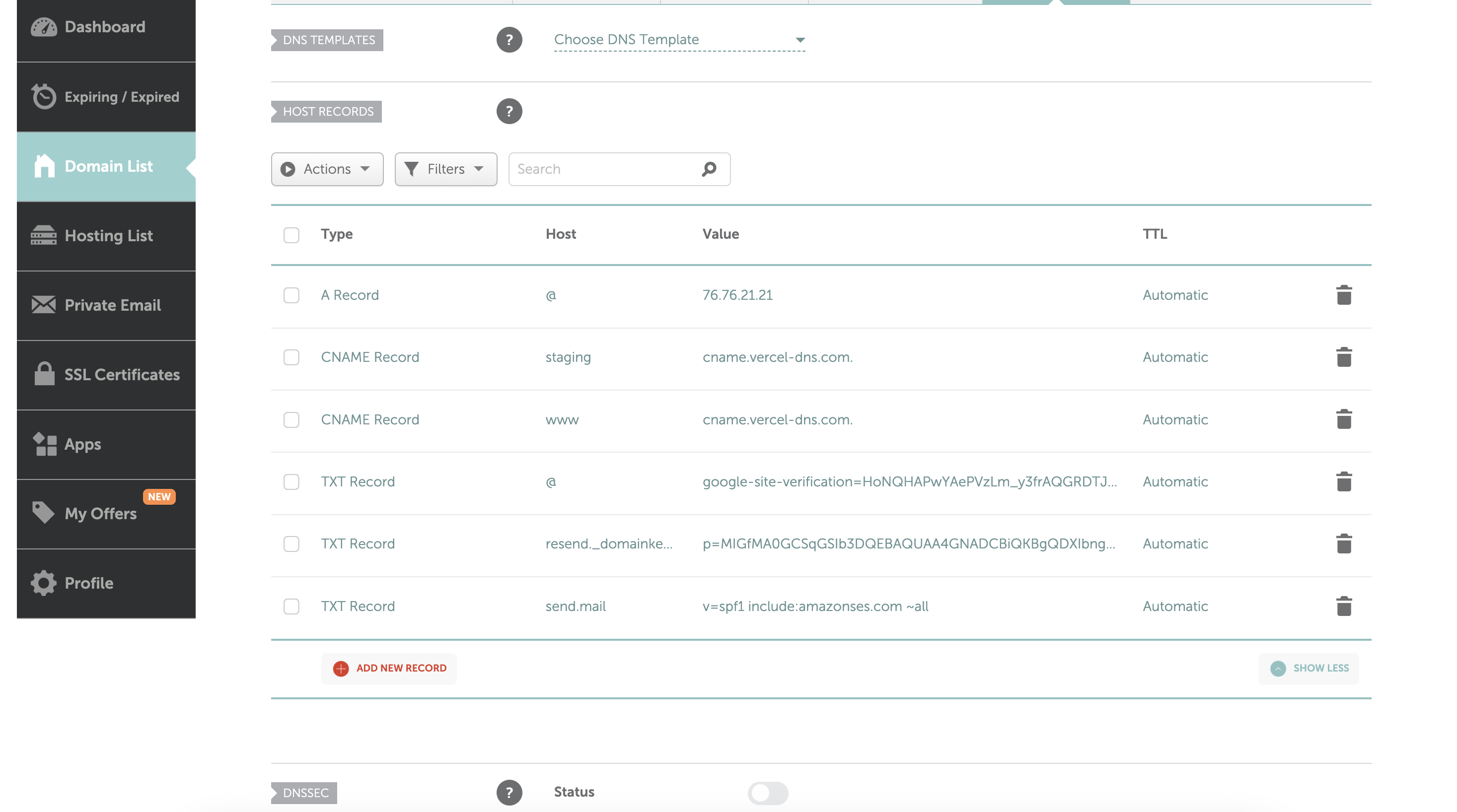 Email Host Settings