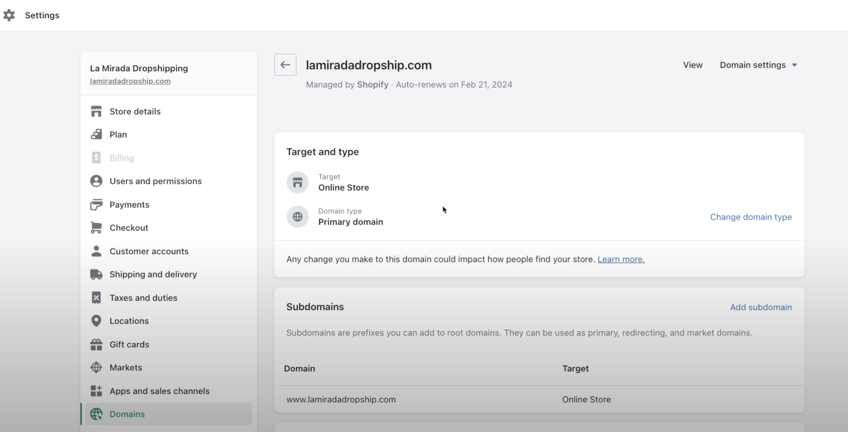 Domain Details