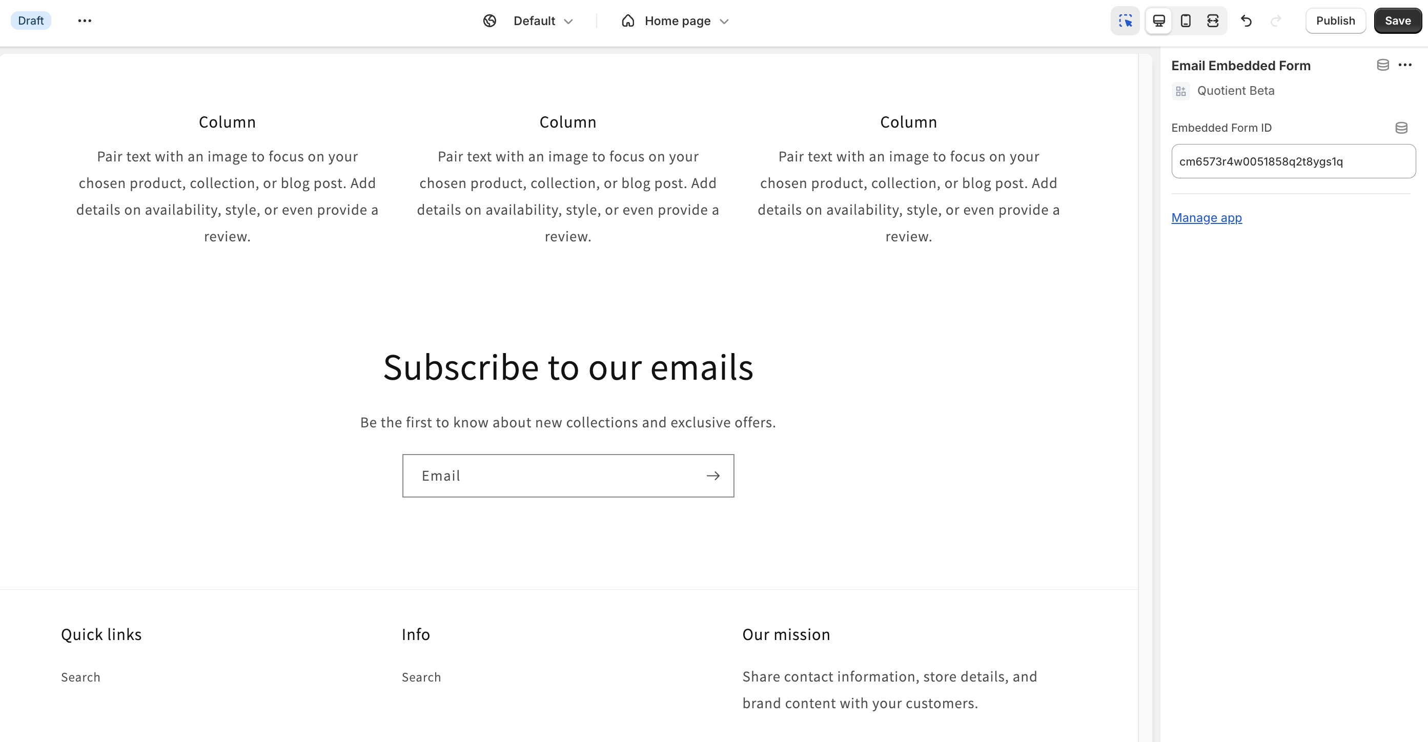 Embedded Form ID